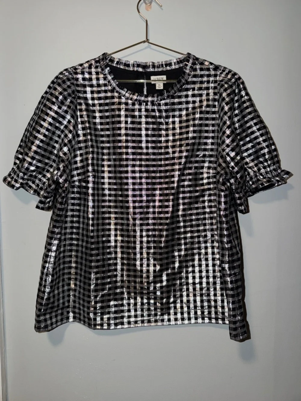 J.Crew short sleeve blouse Silvery